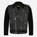 KRUZE Leather & Suede Biker Jacket Black