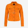 NOELLE Suede Denim Trucker Jacket