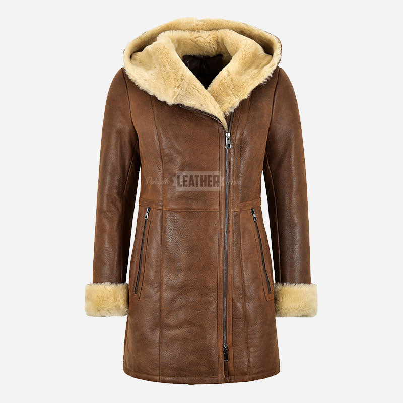 OAKLEIGH Women's Shearling Sheepskin Parka Coat