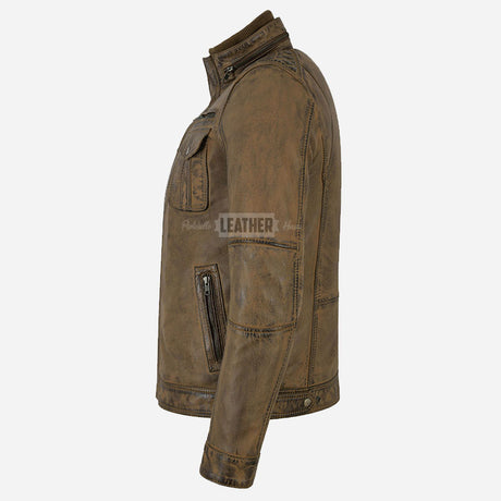ASHWICK Men's Vintage Leather Jacket
