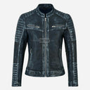 VARIE Vintage Leather Biker Jacket