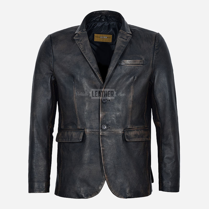 MALRIN Men's Leather Blazer