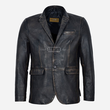 MALRIN Men's Leather Blazer