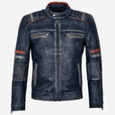 ORIEN Vintage Leather Café Racer Jacket
