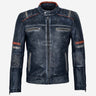 ORIEN Vintage Leather Café Racer Jacket