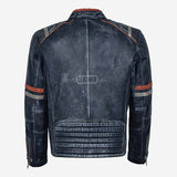 ORIEN Vintage Leather Café Racer Jacket