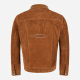 JAXLEY Suede Jacket with Croc Print Leather Collar