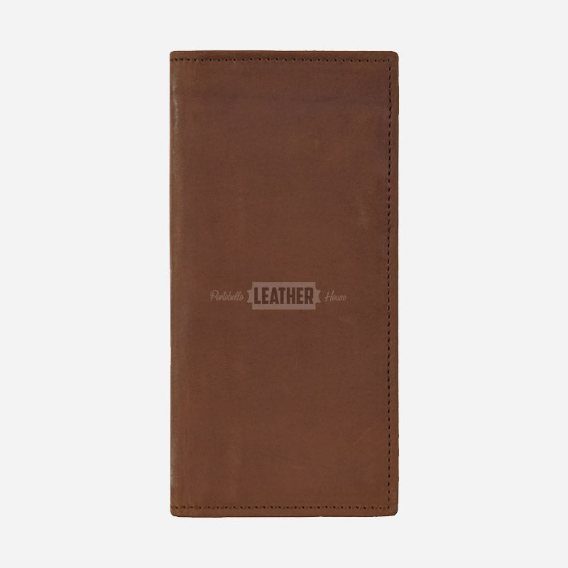 Vintage Leather Long Coat Wallet - RFID Protected