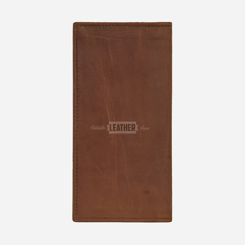 Vintage Leather Long Coat Wallet - RFID Protected