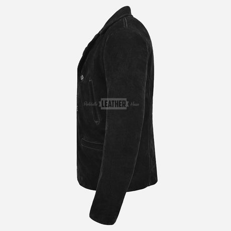 FLINTBORNE 70's Classic Suede Jacket in Black