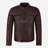 DRAVYN Men's Leather Jacket in Burgundy