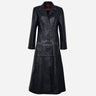 ROSALIA Women's Long Leather Coat Black