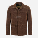 MAJORIS Men's Brown Suede Coat
