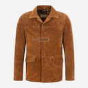 MAJORIS Men's Tan Suede Coat