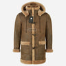 SELVADO Men's Sheepskin Duffle Coat Antique