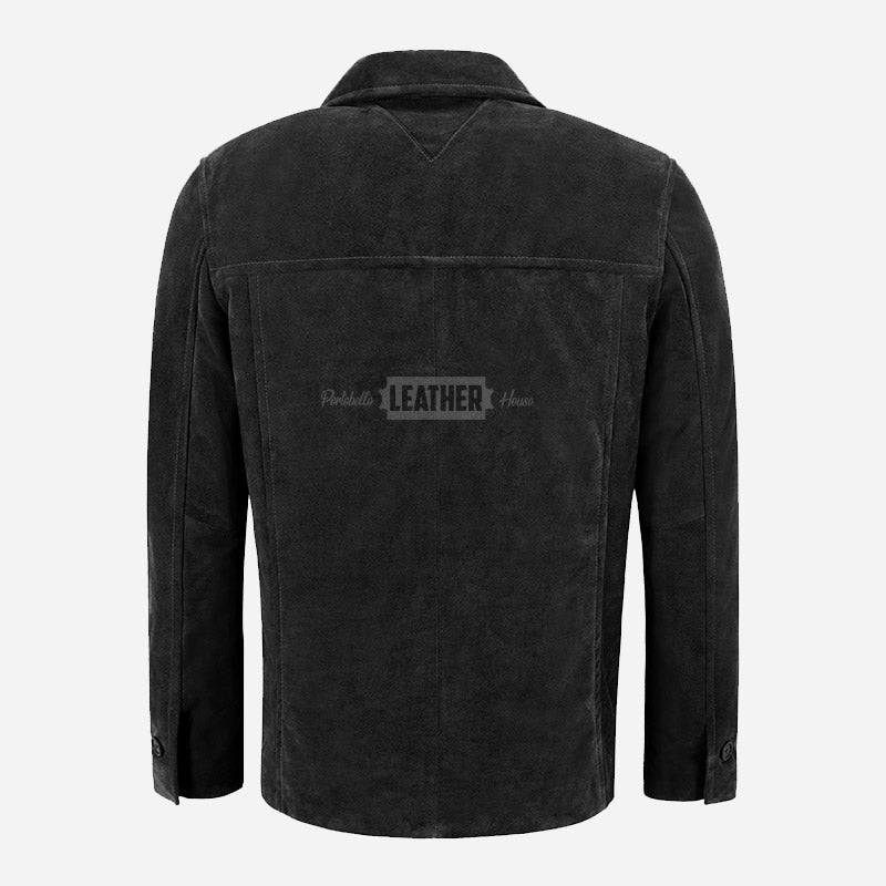 MAJORIS Men's Suede Coat Black
