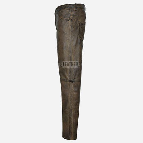 GRIT Men's Leather Pants Jean's Style