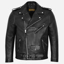 GRUZE Men’s Classic Leather Biker Jacket