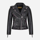 LESSEY Leather Biker Jacket Purple Buffed
