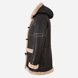 SELVADO Men's Sheepskin Duffle Coat Brown