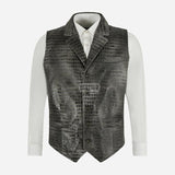 VÉRNO Men's Croc Print Leather Waistcoat