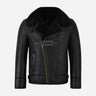 NORTHDALE Men's Black Sheepskin Aviator Jacket