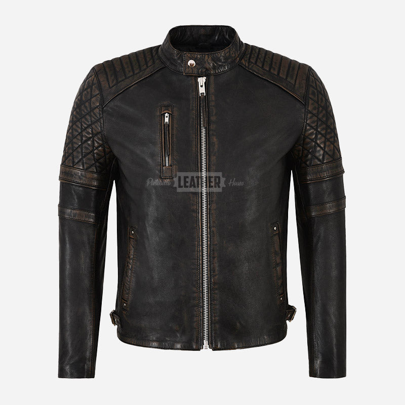 VELKAN Men's Vintage Leather Jacket