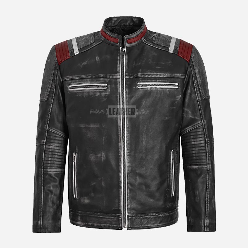 STORMFELL Men's Café Racer Leather Jacket