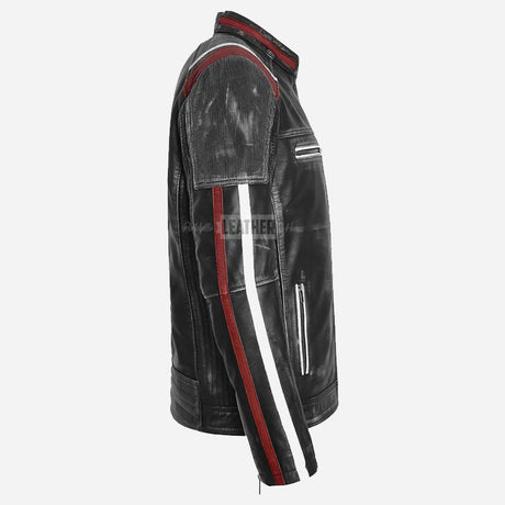 STORMFELL Men's Café Racer Leather Jacket