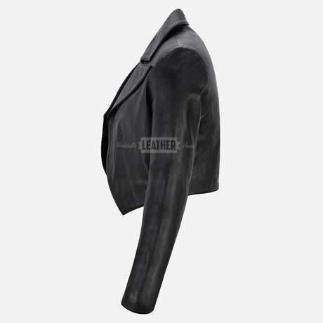 ASHEN Women's Black Cropped Bolero Jacket