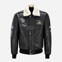 OZZY G1 Cow Leather Bomber Jacket with Fur Collar
