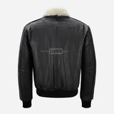 OZZY G1 Cow Leather Bomber Jacket with Fur Collar
