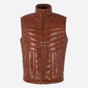 BLAZOR Men's Puffer Quilted Leather Gilet