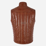 BLAZOR Men's Puffer Quilted Leather Gilet