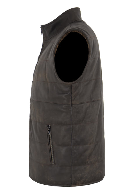 DOFF Men's Leather Gilet
