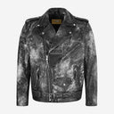 KRUZE Men’s Vintage Leather Biker Jacket