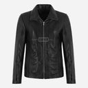 DALRAY Black Collared Leather Jacket for Women