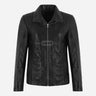 DALRAY Black Collared Leather Jacket for Women