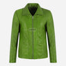 DALRAY Women's Collared Leather Jacket