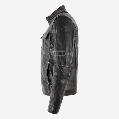 AEGIS Distressed Waxed Biker Jacket