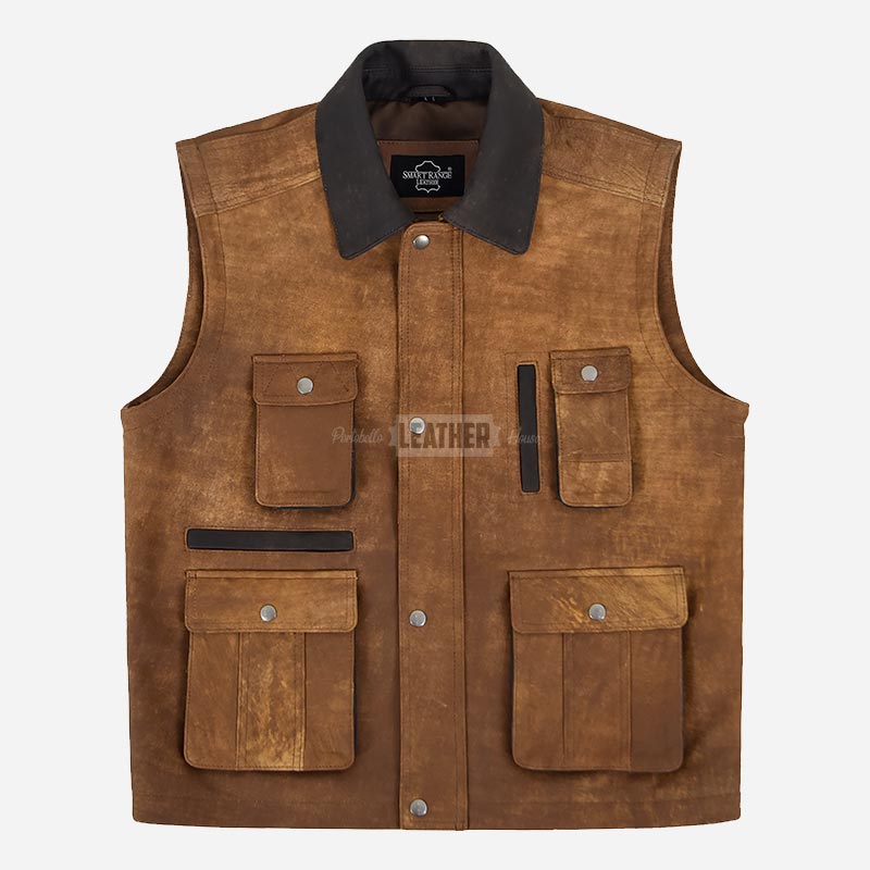 NOIRÉX Multipurpose Leather Gilet for Men