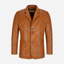 TYREN Men's Leather Blazer Tan