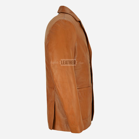 TYREN Men's Leather Blazer Tan