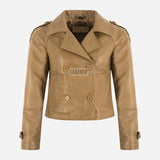 HEWIT Women’s Cropped Leather Blazer