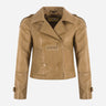HEWIT Women’s Cropped Leather Blazer