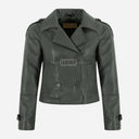 HEWIT Women’s Cropped Leather Blazer