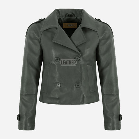 HEWIT Women’s Cropped Leather Blazer