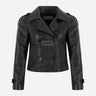HEWIT Black Cropped Leather Blazer