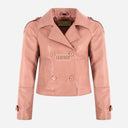 HEWIT Women’s Cropped Leather Blazer