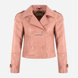 HEWIT Women’s Cropped Leather Blazer